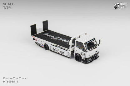 Micro Turbo 1:64 Hino 300 Series MK2 Custom Tow Truck Flatbed Livery PANDEM Rocket Bunny Metallic White