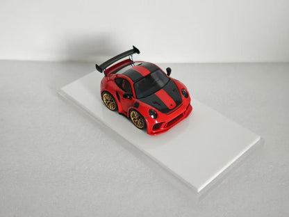 [Premium Resin Model] YM Model X MiniCrafisman 1:64 Porsche 992 GT3 RS Cute Egg Car Red with Black Stripes (Full Interiors Rolling Cage Metal Exhausts Glossy Paint) Limited to 99-199 Pieces