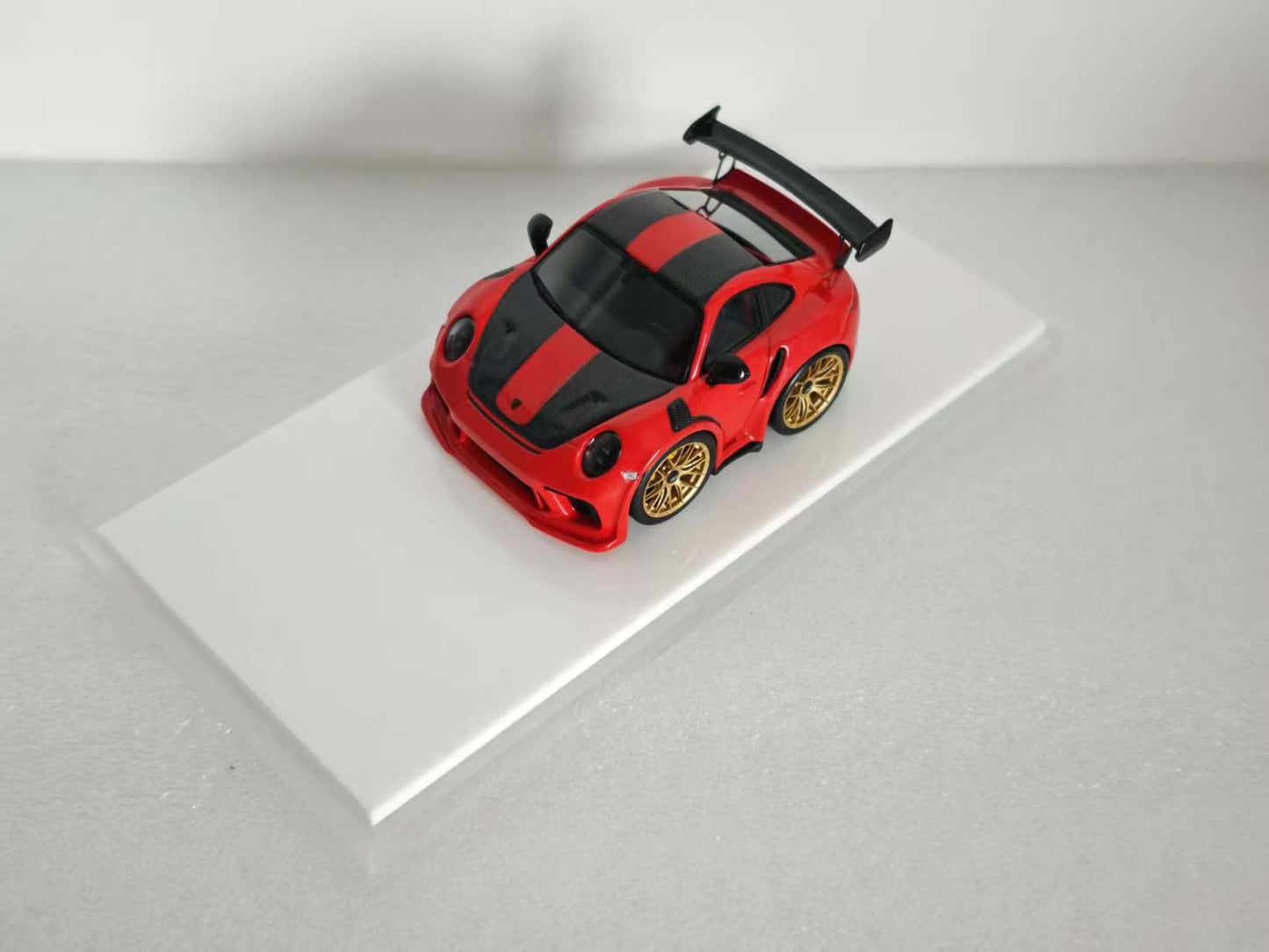 [Premium Resin Model] YM Model X MiniCrafisman 1:64 Porsche 992 GT3 RS Cute Egg Car Red with Black Stripes (Full Interiors Rolling Cage Metal Exhausts Glossy Paint) Limited to 99-199 Pieces