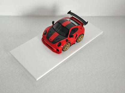 [Premium Resin Model] YM Model X MiniCrafisman 1:64 Porsche 992 GT3 RS Cute Egg Car Red with Black Stripes (Full Interiors Rolling Cage Metal Exhausts Glossy Paint) Limited to 99-199 Pieces