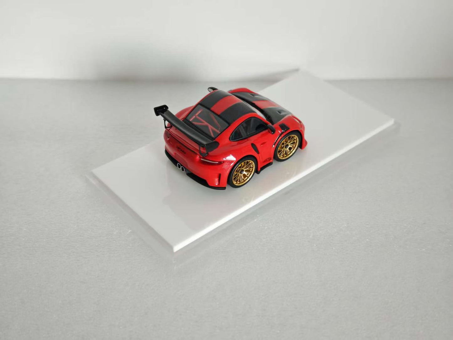 [Premium Resin Model] YM Model X MiniCrafisman 1:64 Porsche 992 GT3 RS Cute Egg Car Red with Black Stripes (Full Interiors Rolling Cage Metal Exhausts Glossy Paint) Limited to 99-199 Pieces