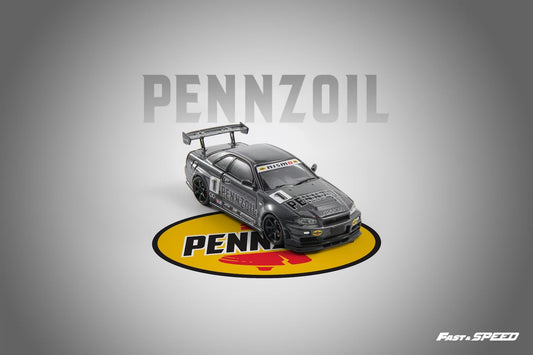 Fast Speed 1:64 Nissan GT-R BNR34 R34 Nismo Z-Tune Pennzoil #1 Grey