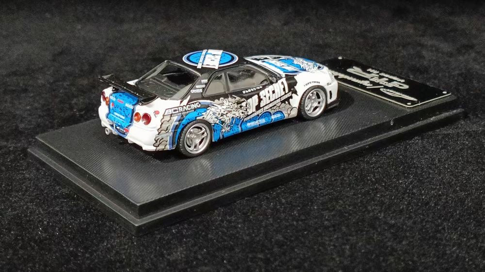 Model Collect 1:64 Nissan GT-R R34 V-SPEC-II Top Secret White Edition