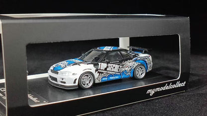 Model Collect 1:64 Nissan GT-R R34 V-SPEC-II Top Secret White Edition
