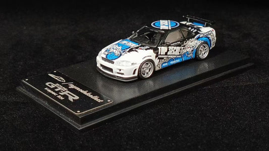 Model Collect 1:64 Nissan GT-R R34 V-SPEC-II Top Secret White Edition