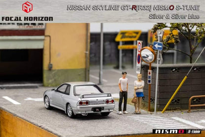 Focal Horizon 1/64 Nissan Skyline GT-R R32 Nismo S-Tune Metallic Silver with Openable Engine Hood