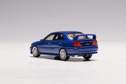 Motorhelix Senior Series 1:64 Mitsubishi Lancer Evolution 4 EVO IV Icelle Blue Openable Front Hood Detailed Engine - Mitsubishi Official Licensed