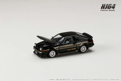 Hobby Japan 1:64 Toyota Sprinter Trueno GT Apex AE86 BLACK LIMITED JDM Style Black Pop Up Lights Openable Front Hood with Detailed Engine Toyota Official Licensed (HJ645052BK)
