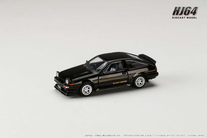 Hobby Japan 1:64 Toyota Sprinter Trueno GT Apex AE86 BLACK LIMITED JDM Style Black Pop Up Lights Openable Front Hood with Detailed Engine Toyota Official Licensed (HJ645052BK)