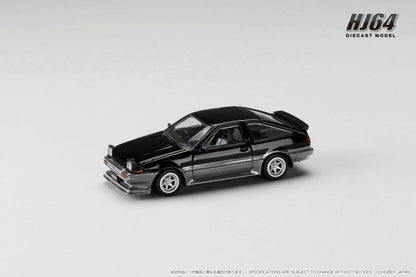 Hobby Japan 1:64 Toyota Sprinter Trueno GT Apex AE86 Late Version JDM Style Black Grey Pop Up Lights Openable Front Hood with Detailed Engine Toyota Official Licensed (HJ645052SG)