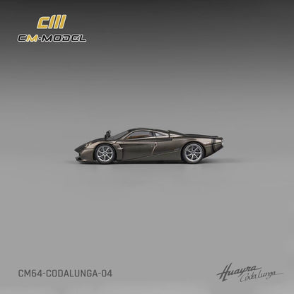 CM Model 1:64 Pagani Huayra Codalunga Metallic Gun Grey Official Licensed with Extra Wheel-Set for Replacement