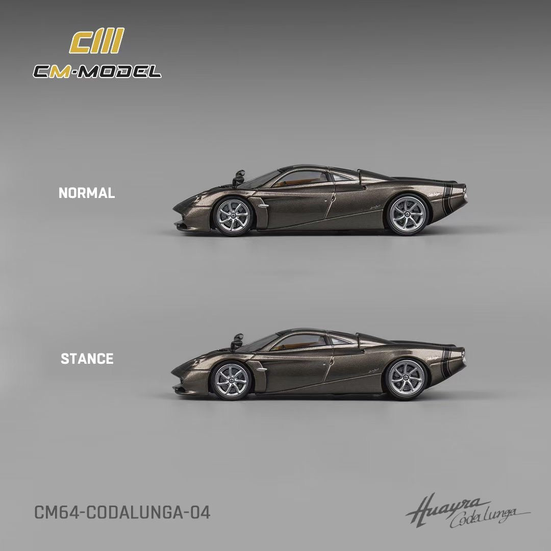CM Model 1:64 Pagani Huayra Codalunga Metallic Gun Grey Official Licensed with Extra Wheel-Set for Replacement