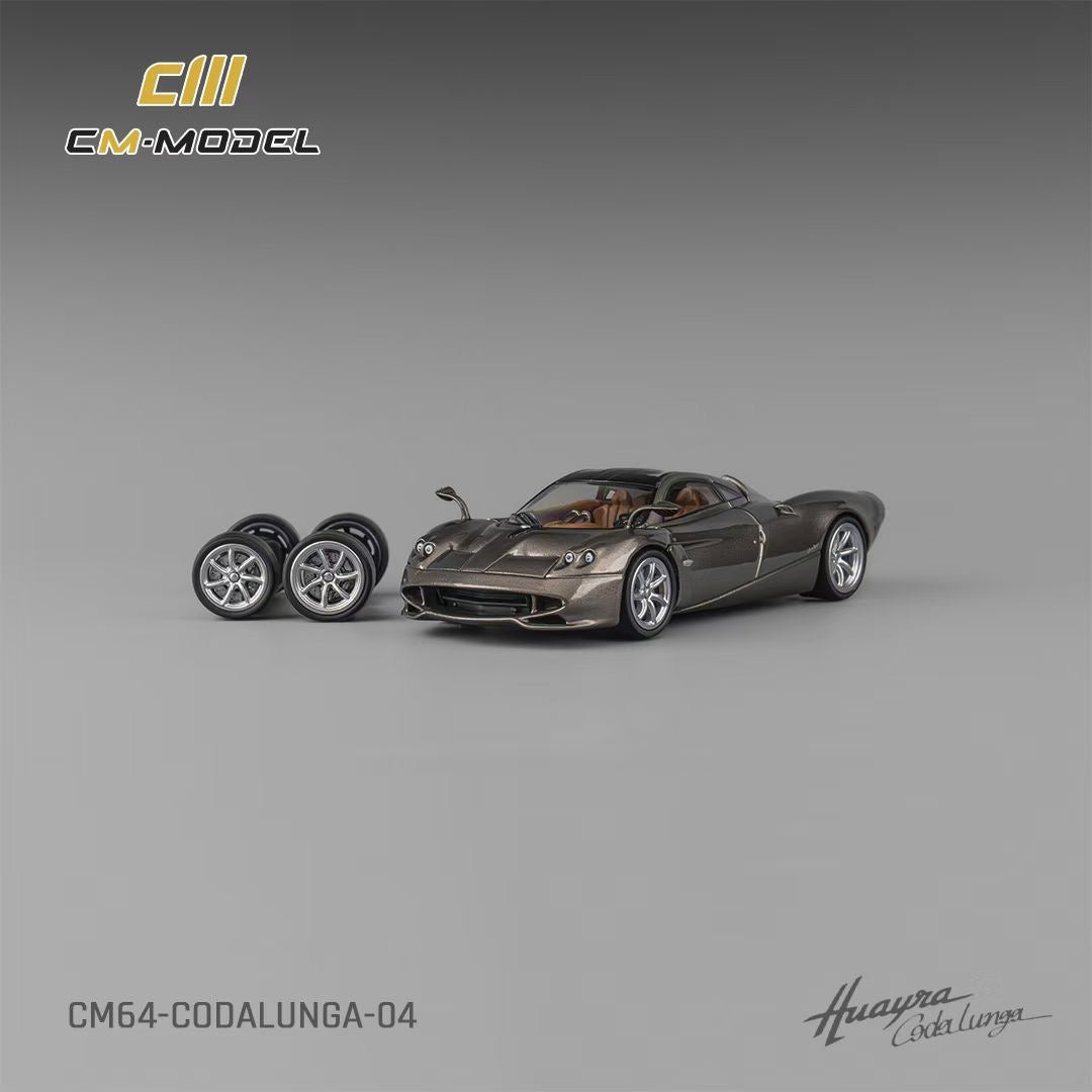 CM Model 1:64 Pagani Huayra Codalunga Metallic Gun Grey Official Licensed with Extra Wheel-Set for Replacement