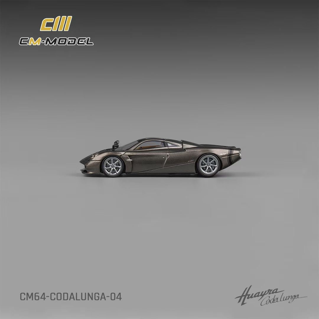 CM Model 1:64 Pagani Huayra Codalunga Metallic Gun Grey Official Licensed with Extra Wheel-Set for Replacement