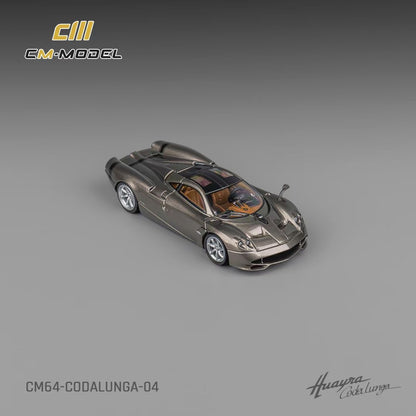 CM Model 1:64 Pagani Huayra Codalunga Metallic Gun Grey Official Licensed with Extra Wheel-Set for Replacement