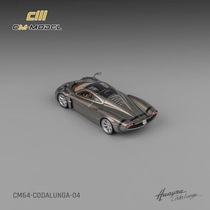 CM Model 1:64 Pagani Huayra Codalunga Metallic Gun Grey Official Licensed with Extra Wheel-Set for Replacement