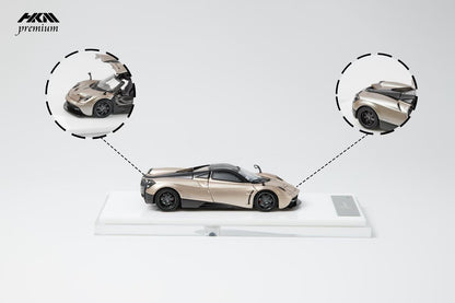 HKM Premium 1:64 Pagani Huayra Coupe 2014 Champagne Gold (Movable Rear Engine Boot, 2 Gull Wing Doors, Front and Rear Spoilers) Limited 999 Pieces