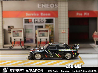 Street Weapon 1:64 BMW M3 E30 Live to Offend LTO Custom Black Peaches Edition
