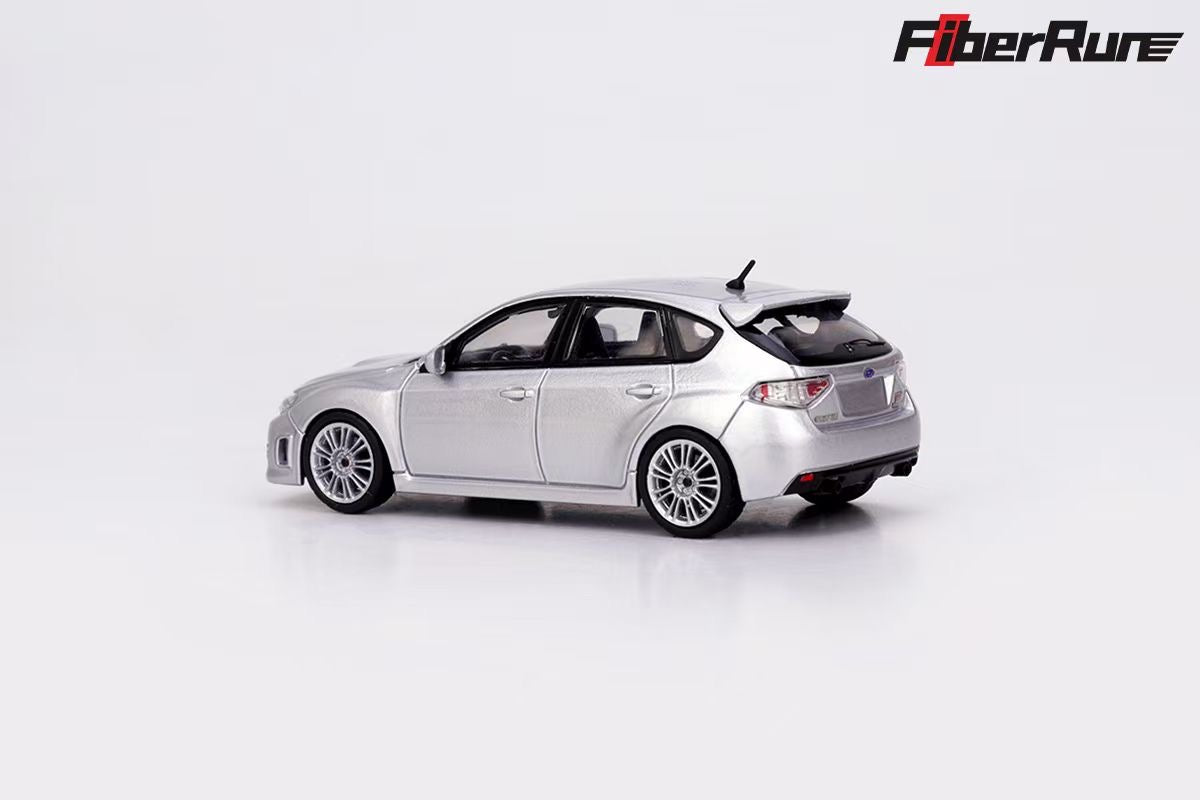 Fiber Run 1:64 Subaru Impreza MK3 WRX STI Hatchback 2009 (GR) Silver Subaru Official Licensed