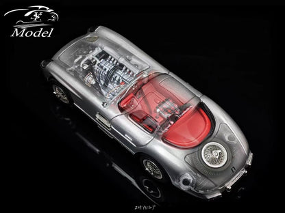 YS Model 1:64 Mercedes Benz SL Class MK1 300SLR W196S 1955 Uhlenhaut Coupe Openable Front Engine Hood and Gull Wing Doors