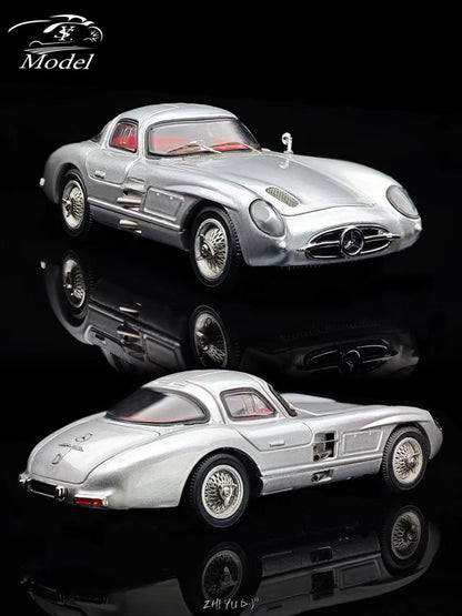 YS Model 1:64 Mercedes Benz SL Class MK1 300SLR W196S 1955 Uhlenhaut Coupe Openable Front Engine Hood and Gull Wing Doors