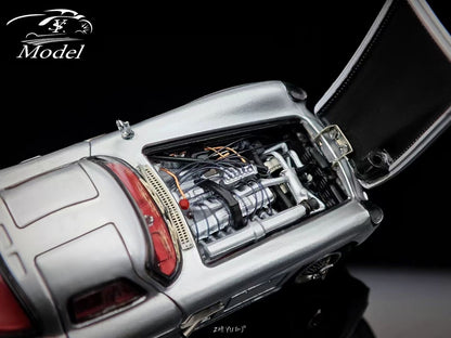 YS Model 1:64 Mercedes Benz SL Class MK1 300SLR W196S 1955 Uhlenhaut Coupe Openable Front Engine Hood and Gull Wing Doors