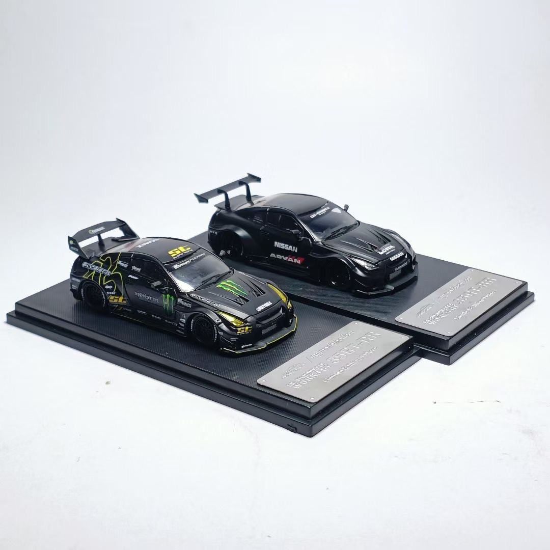 Model Collect 1:64 Nissan GT-R R35 2020 LBWK Silhouette Works GT 35GT-RR 3.0 Monster Energy Edition