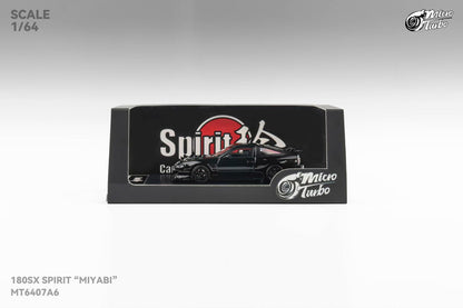 Micro Turbo 1/64 Nissan Silvia S13 180SX Spirit Rei Mayabi Pop Up Headlight Detailed Interior and Engine Piano Black