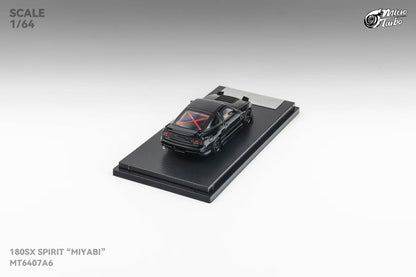Micro Turbo 1/64 Nissan Silvia S13 180SX Spirit Rei Mayabi Pop Up Headlight Detailed Interior and Engine Piano Black