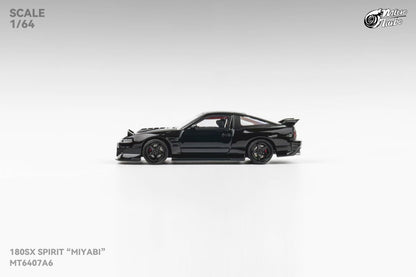 Micro Turbo 1/64 Nissan Silvia S13 180SX Spirit Rei Mayabi Pop Up Headlight Detailed Interior and Engine Piano Black
