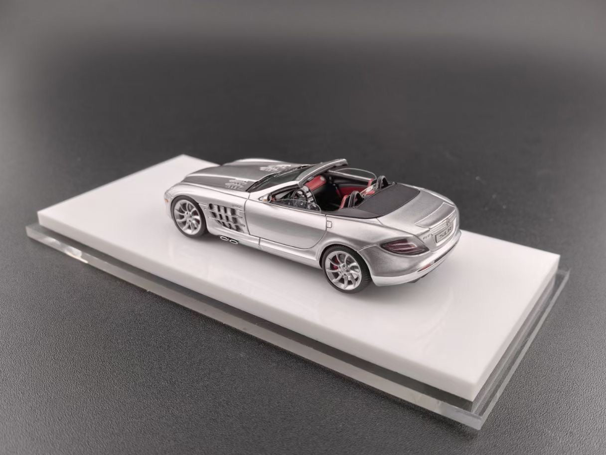 [Premium Resin Model] JG 1:64 Mercedes-Benz SLR McLaren Roadster Convertible Silver in Premium Box Packaging