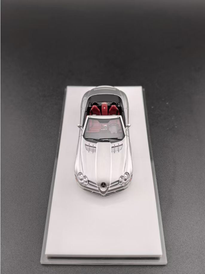 [Premium Resin Model] JG 1:64 Mercedes-Benz SLR McLaren Roadster Convertible Silver in Premium Box Packaging