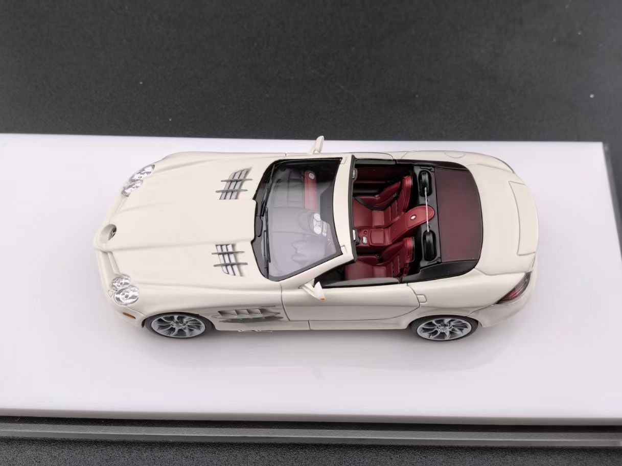 [Premium Resin Model] JG 1:64 Mercedes-Benz SLR McLaren Roadster Convertible White in Premium Box Packaging