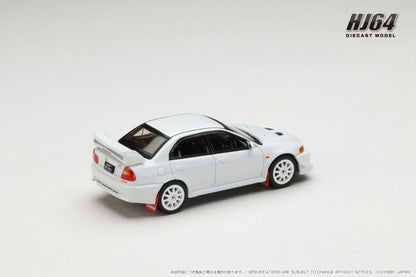 Hobby Japan 1:64 MITSUBISHI LANCER GSR EVOLUTION 6 (T.M.E) (CP9A) 2000 with Mud flap Scortia White Official Licensed (HJ642033BW)