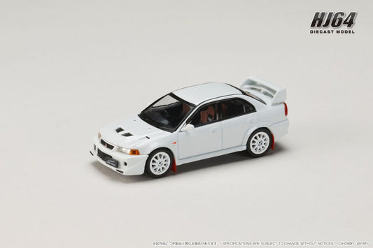 Hobby Japan 1:64 MITSUBISHI LANCER GSR EVOLUTION 6 (T.M.E) (CP9A) 2000 with Mud flap Scortia White Official Licensed (HJ642033BW)