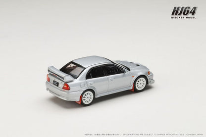 Hobby Japan 1:64 MITSUBISHI LANCER GSR EVOLUTION 6 (T.M.E) (CP9A) 2000 with Mud flap Satellite Silver (M) Official Licensed (HJ642033BS)