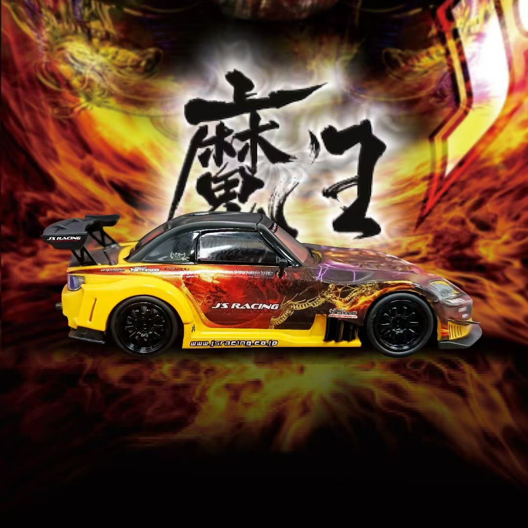 [Premium Resin Model] MJ Model 1:64 Honda S2000 AP1 J's Racing Custom Black-Yellow with Diorama Packaging