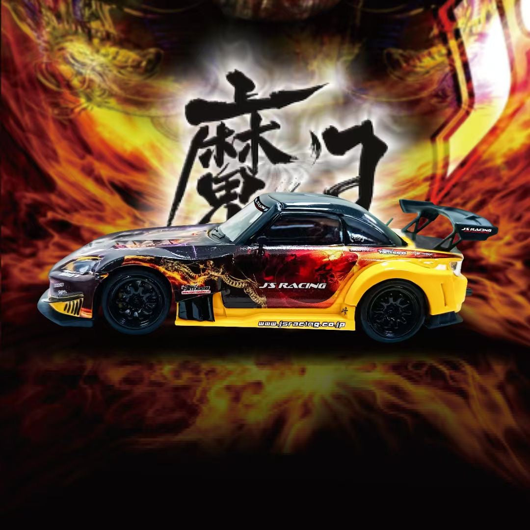 [Premium Resin Model] MJ Model 1:64 Honda S2000 AP1 J's Racing Custom Black-Yellow with Diorama Packaging