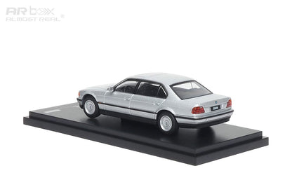 AR Box 1:64 BMW 7 Series Mk3 E38 750iL Silver BMW Official Licensed