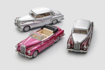 Mortal 1:64 Mercedes-Benz 300D Adenauer (W189) Soft Top Version Silver Limited 499 Pieces (Removable Roof Top, Magnetic Removable Front Hood with Detailed Engine)