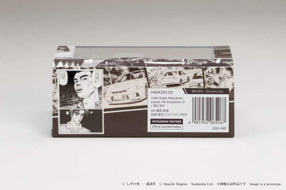 Hobby Japan 1:64 Mitsubishi Lancer RS Evolution Ⅳ Initial D Official Licensed Seiji Iwaki VS Takumi Fujiwara with Seiji Iwaki Figure Driving In The Car