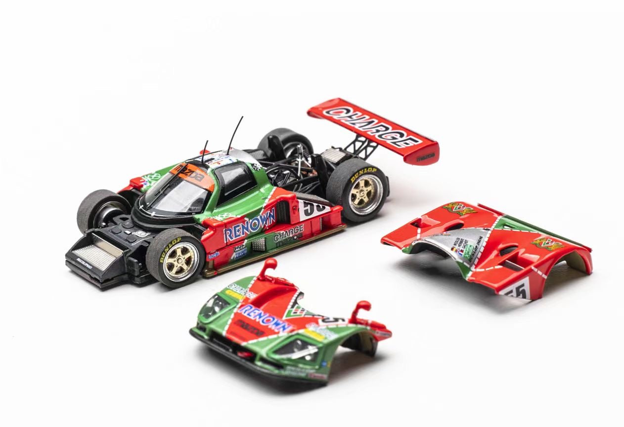 Motorhelix 1:64 Mazda 787B Winner #55 24 Hours Le Mans 1991 Renown Removable Magnetic Parts Detailed Engine (Mazda & Renown Double Official Licensed)