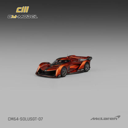 CM Model 1:64 McLaren Solus GT V10 Engine Single Seat Metallic Orange Removable Roof McLaren Official Licensed
