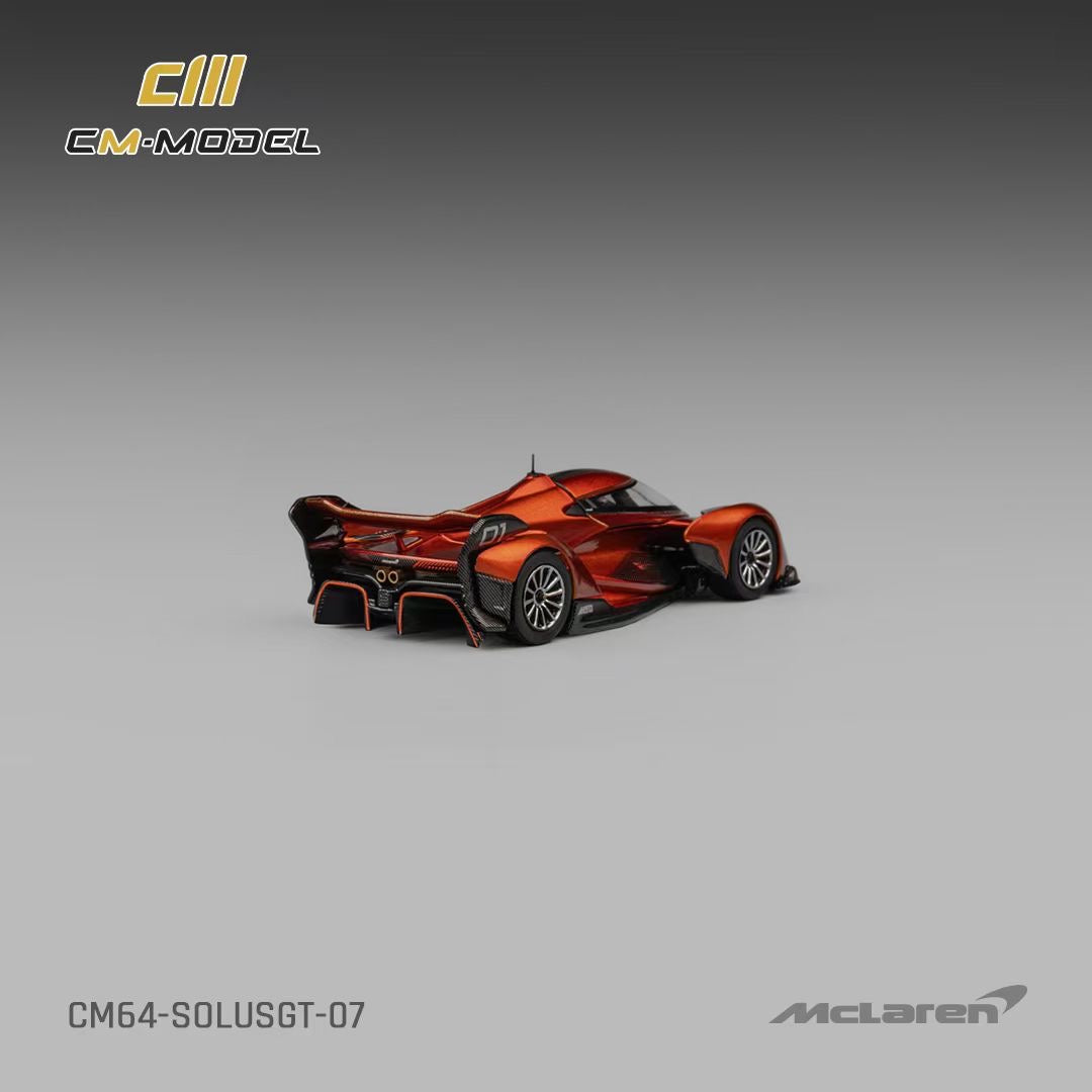 CM Model 1:64 McLaren Solus GT V10 Engine Single Seat Metallic Orange Removable Roof McLaren Official Licensed