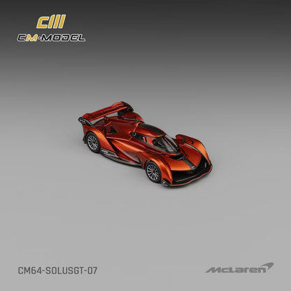 CM Model 1:64 McLaren Solus GT V10 Engine Single Seat Metallic Orange Removable Roof McLaren Official Licensed