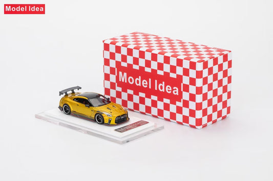 [Premium Resin Model] Model Idea 1:64 Nissan Skyline GT-R R35 Top Secret Gold Limited to 299 Pieces