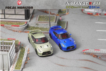 Focal Horizon 1:64 Nissan Skyline GT-R R35 Openable Front Hood Detailed Engine Emerald Green