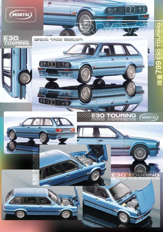 Mortal BMW 3 Series M3 E30 Wagon Pearl Blue Ordinary Stance Openable Front Hood Detailed Engine Limited 799 Pieces