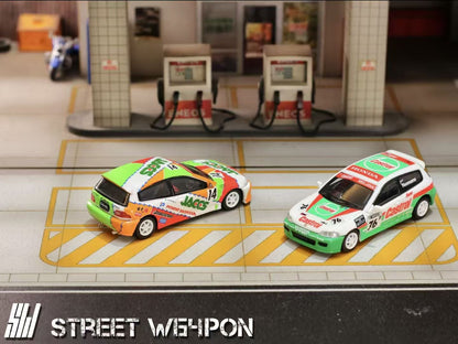 Street Weapon 1:64 Honda CIVIC EG6 Castrol #76 Edition (Car B in the photo)