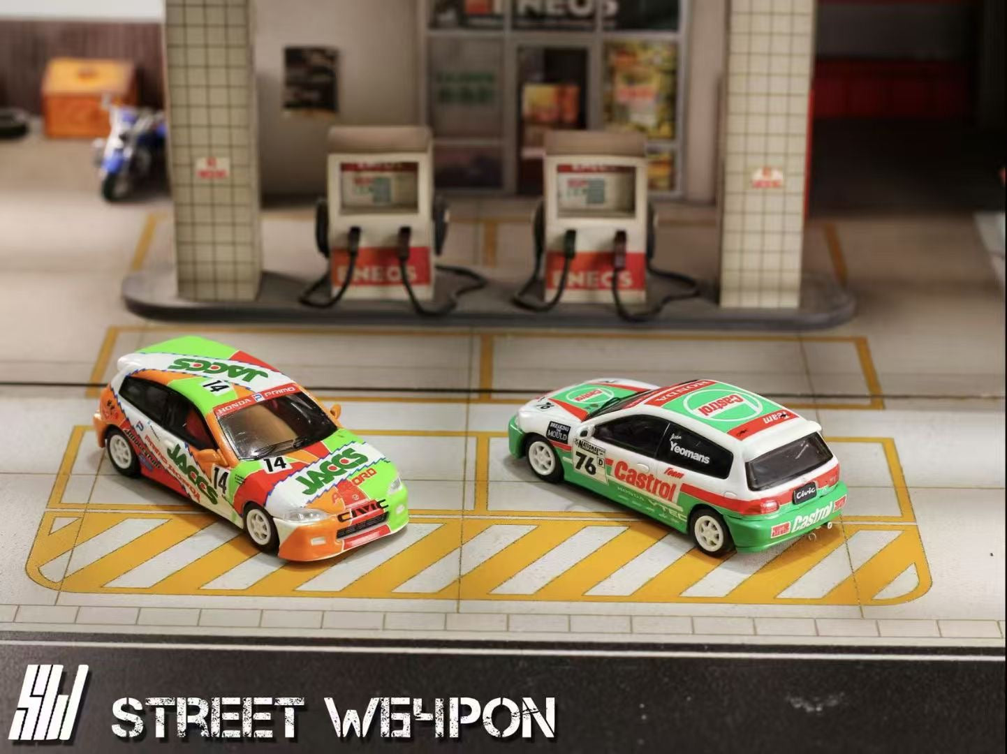 Street Weapon 1:64 Honda CIVIC EG6 Castrol #76 Edition (Car B in the photo)